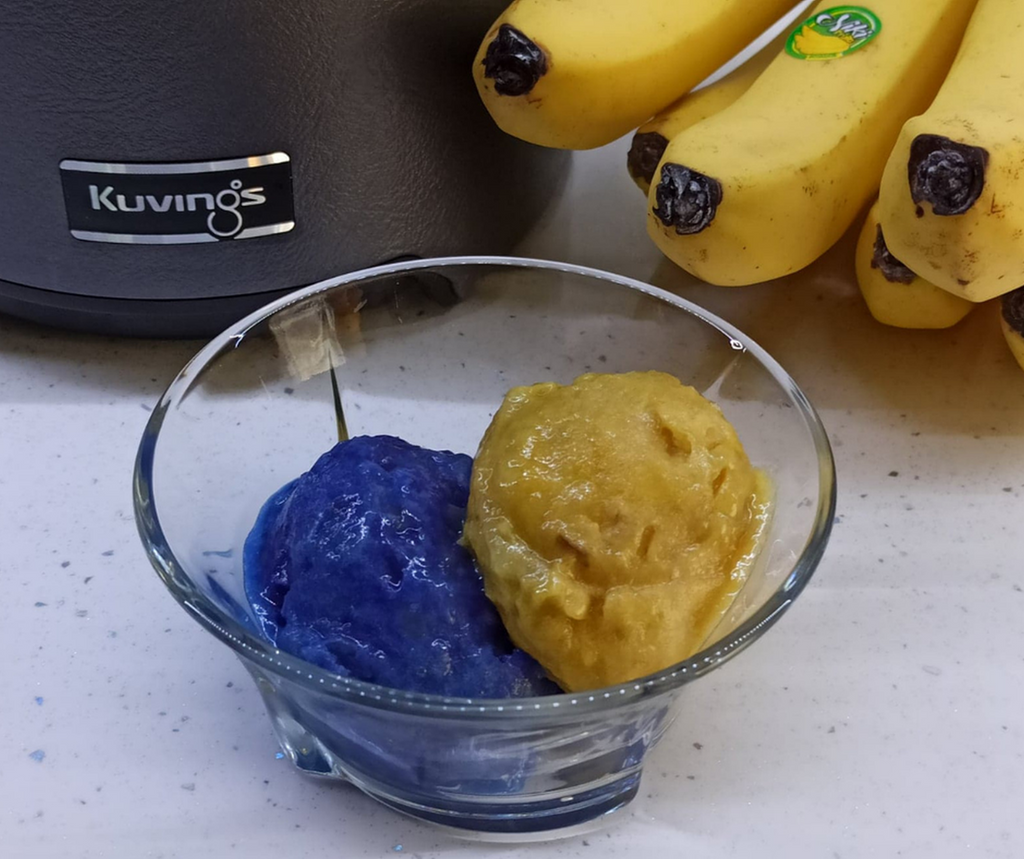 Niebieskie lody z banana